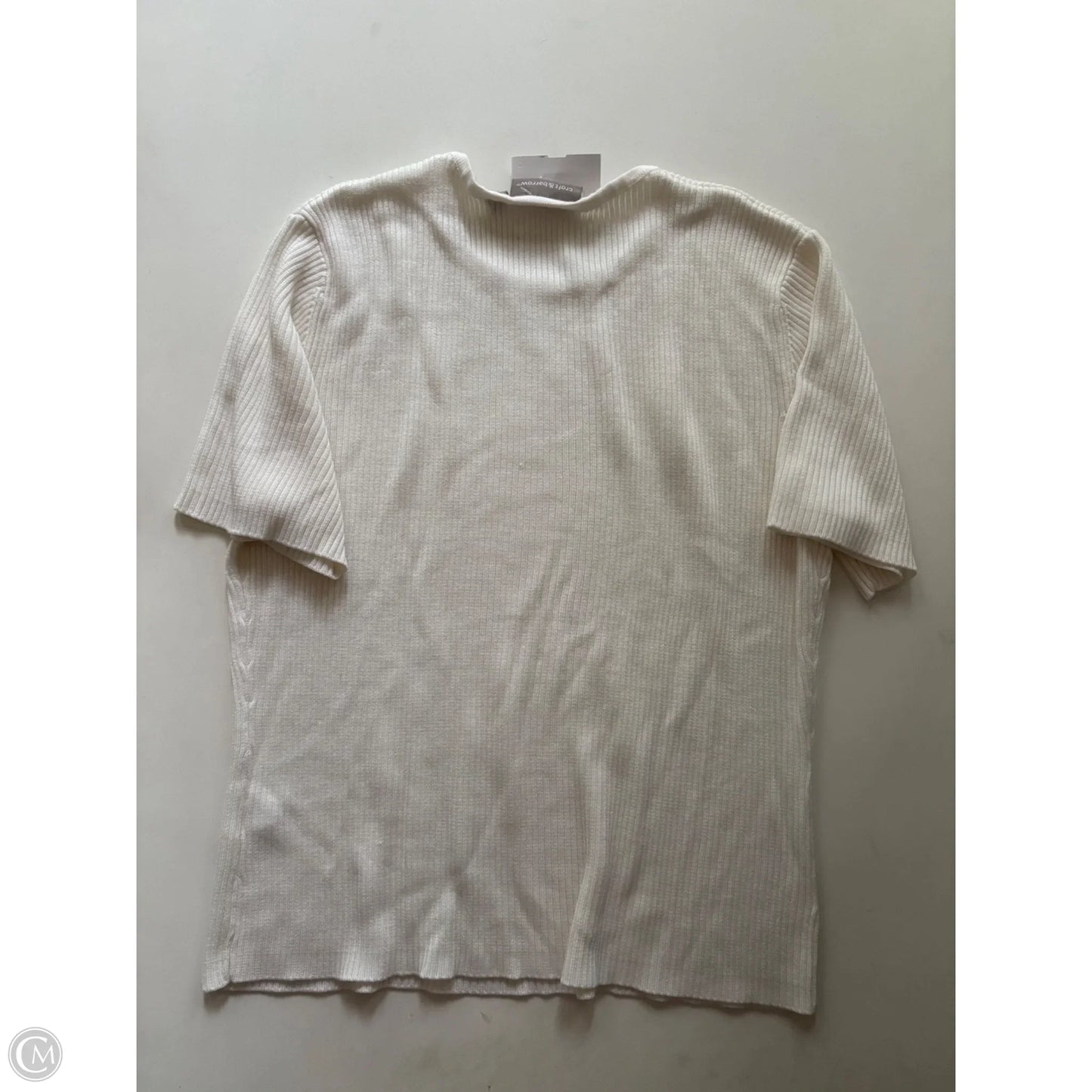 Sweater Short Sleeve By Croft And Barrow In Cream, Size: M