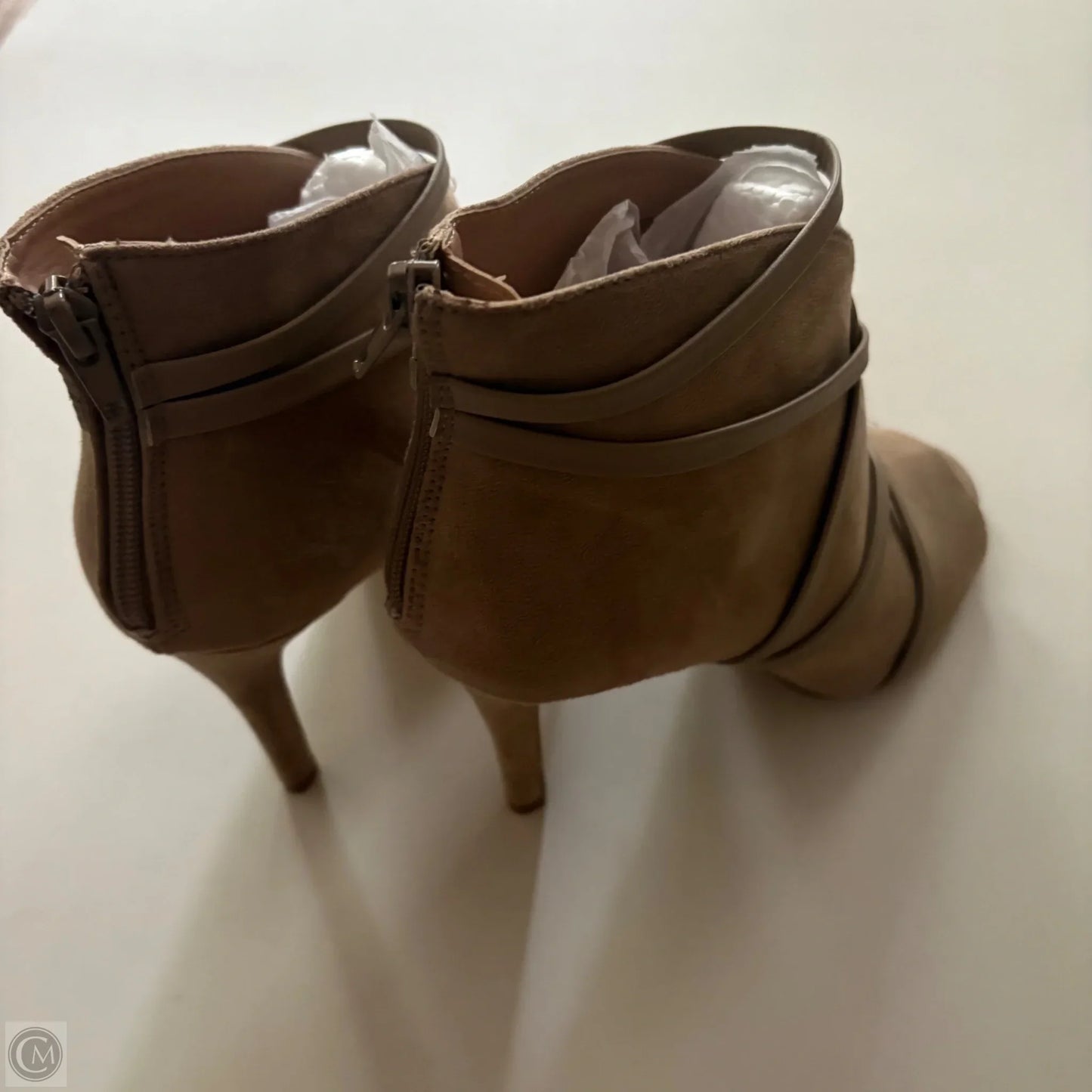 Boots Ankle Heels By Cato In Tan, Size: 8