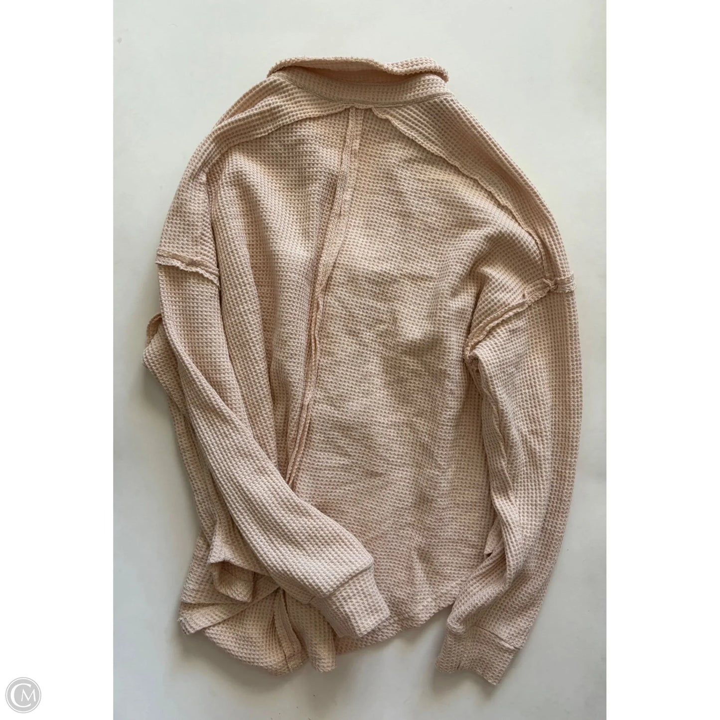 Top Long Sleeve By Fantasic In Cream, Size: L