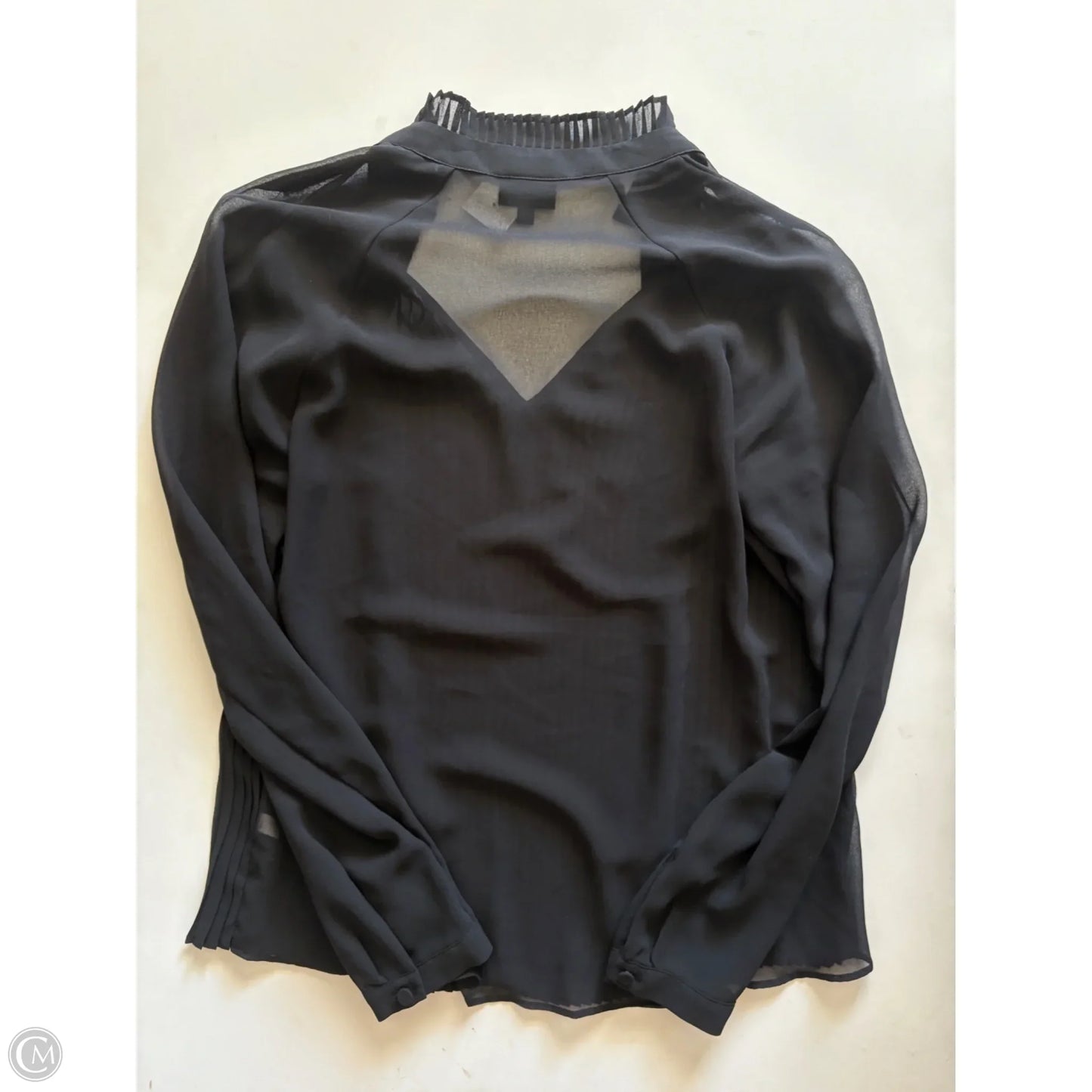 Blouse Long Sleeve By Who What Wear In Black, Size: S