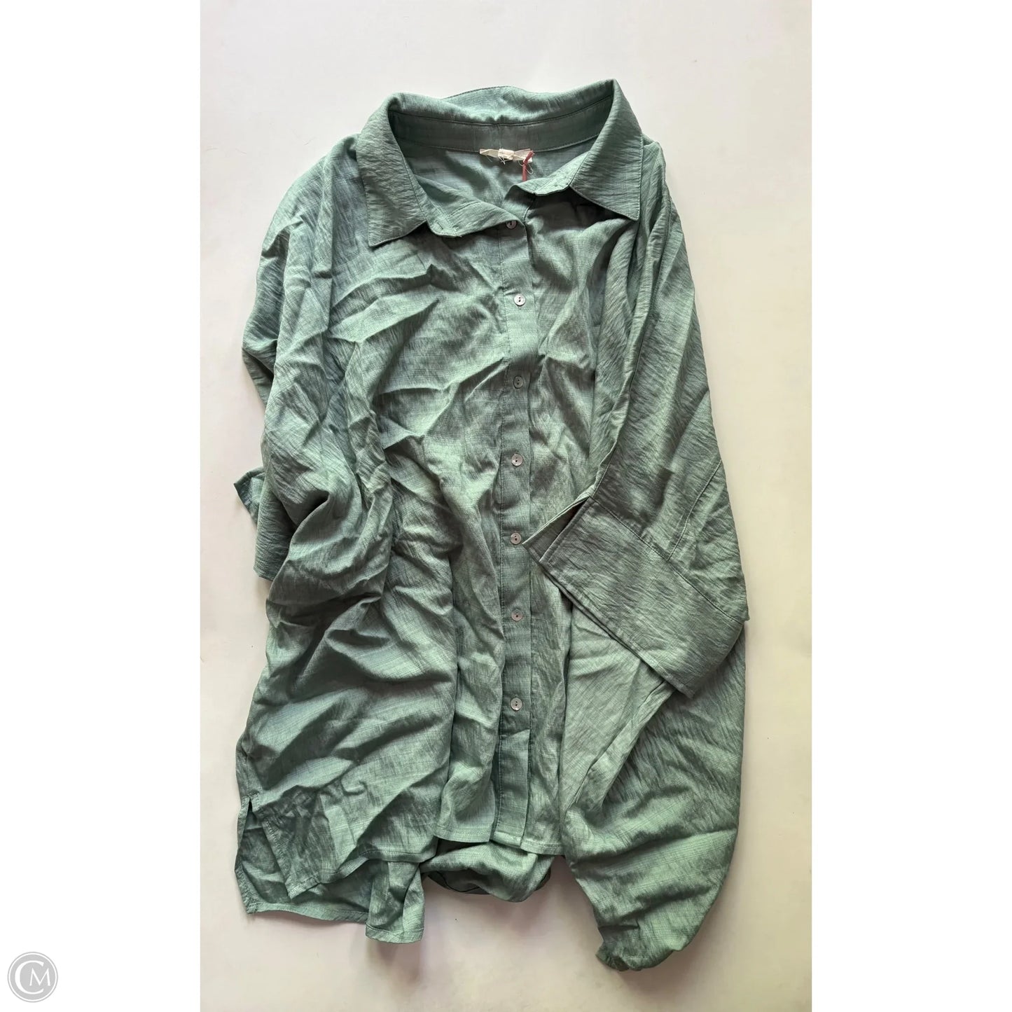 Blouse Short Sleeve By Entro In Green, Size: 1x