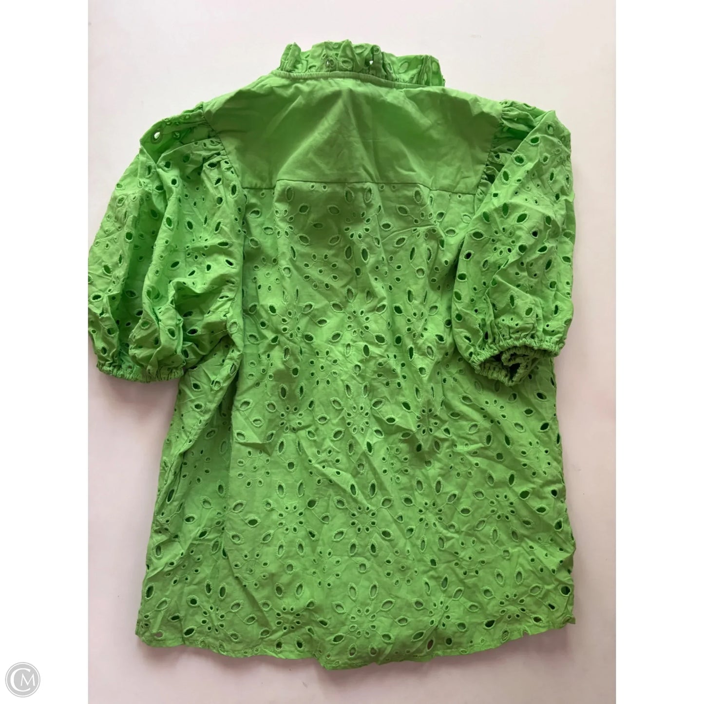 Blouse Short Sleeve By pretty garden In Green, Size: S