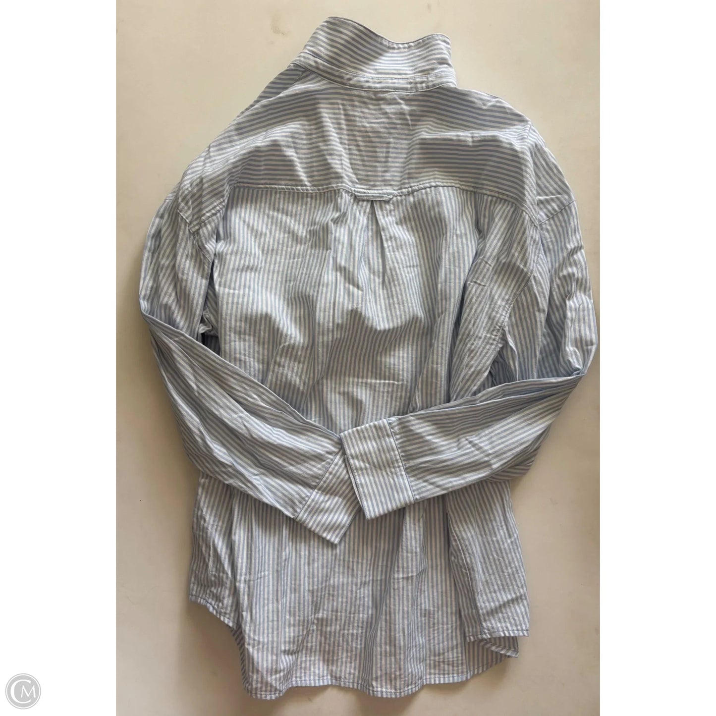Blouse Long Sleeve By Old Navy In Striped Pattern, Size: M