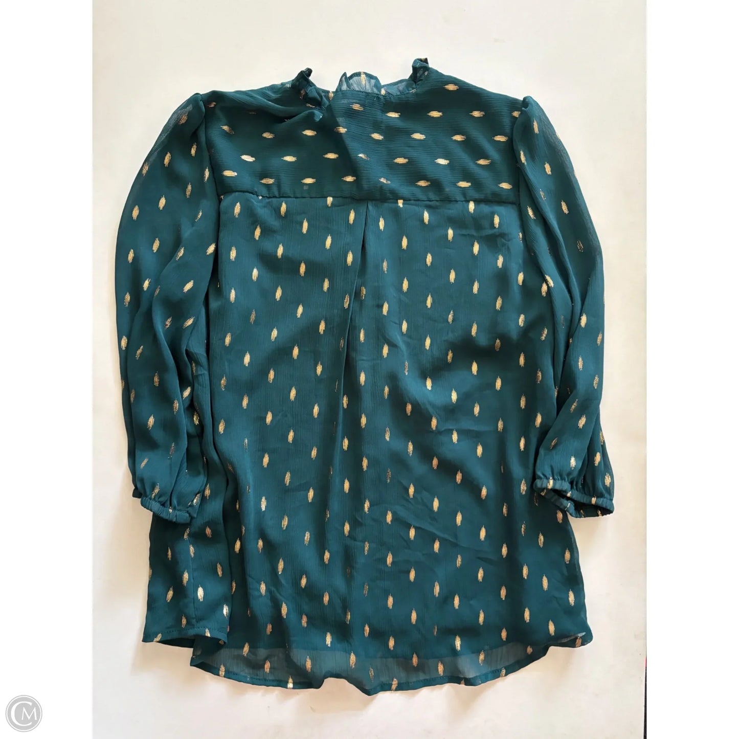 Blouse Long Sleeve By Sara Michelle In Aqua, Size: Lp
