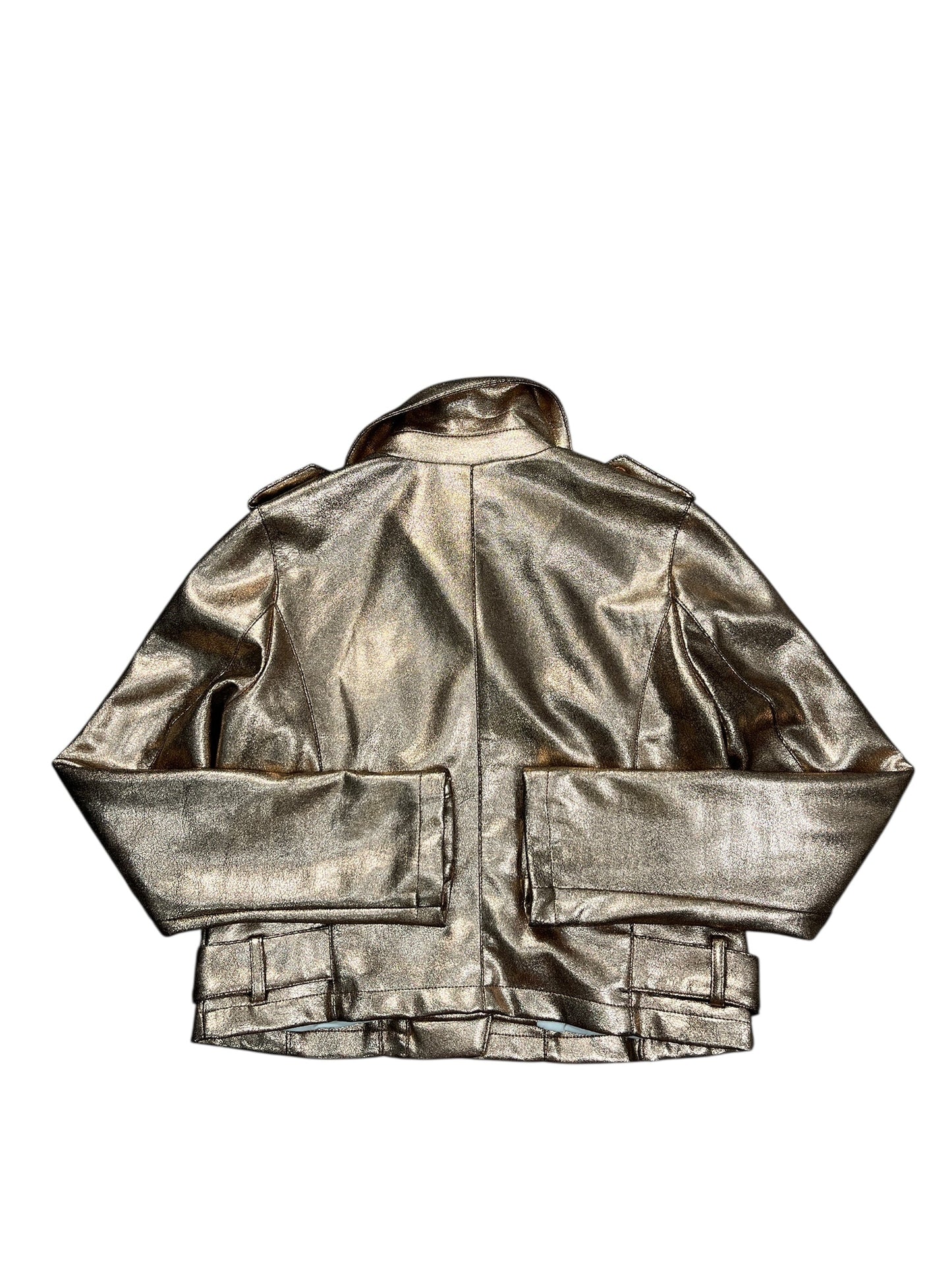 Jacket Moto By Anthropologie In Rose Gold, Size:Xs