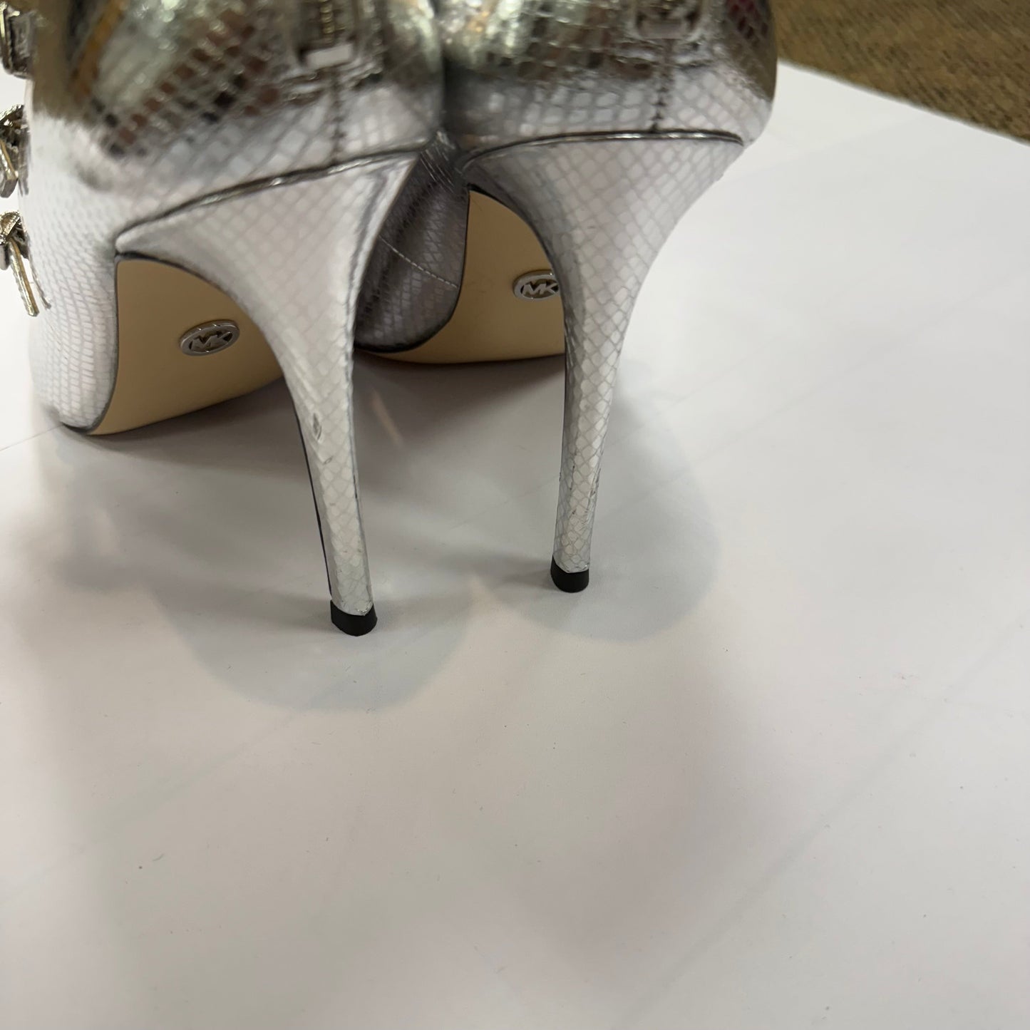 Shoes Designer By Michael By Michael Kors In Silver, Size: 10