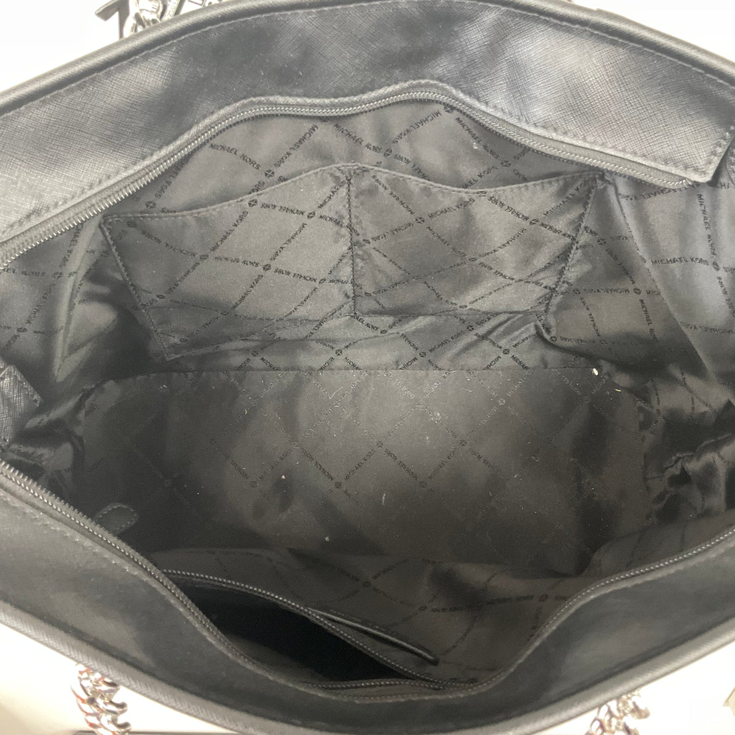 Handbag Designer By Michael Kors In Black & Grey, Size:Large