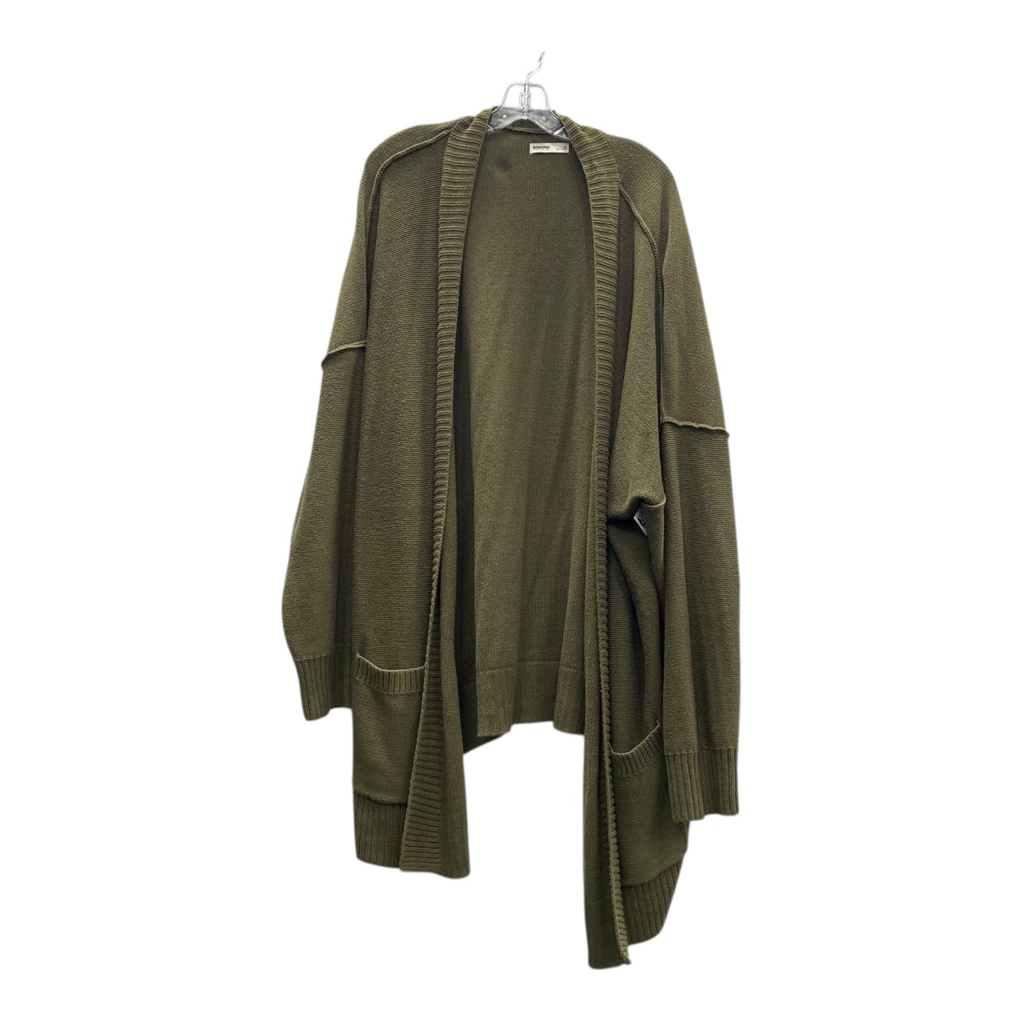 Sweater Cardigan By Sonoma In Green, Size:4X