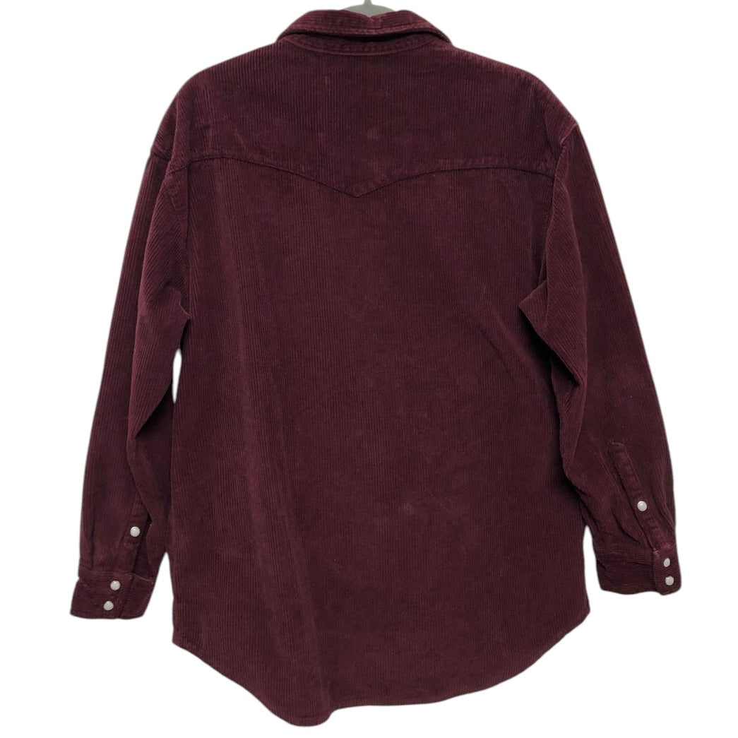 Jacket Shirt By Aritzia In Maroon, Size:L