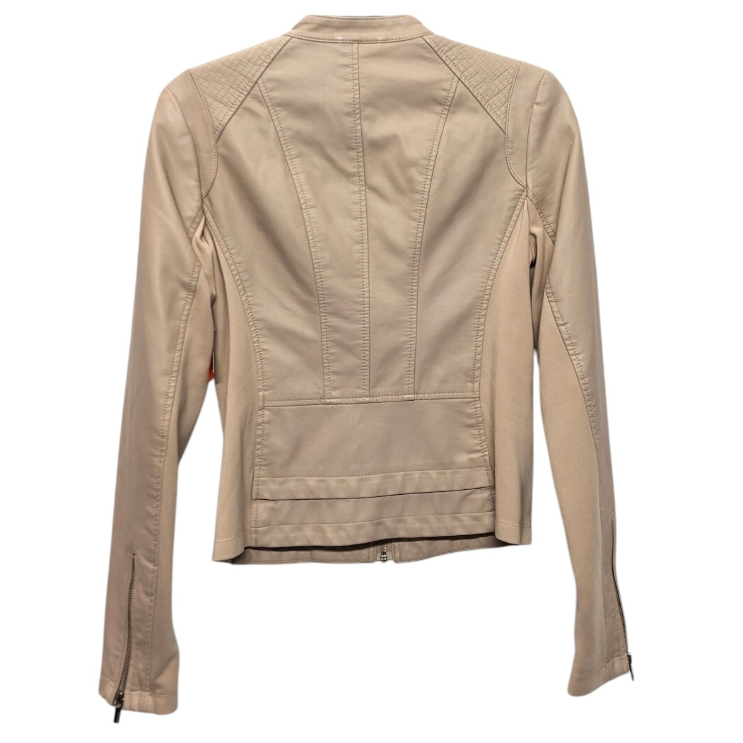 Jacket Moto By Express In Cream, Size:Xs