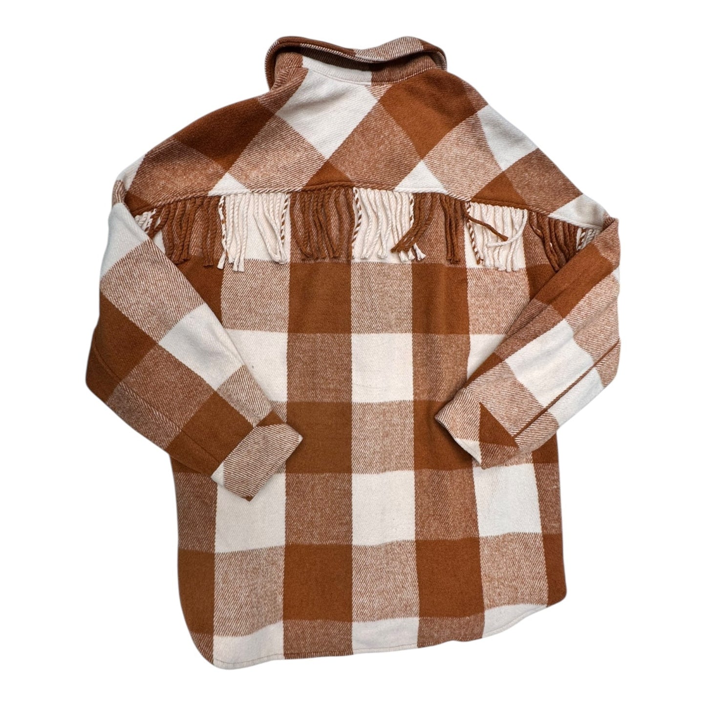 Jacket Shirt By Steve Madden In Checkered Pattern, Size:L