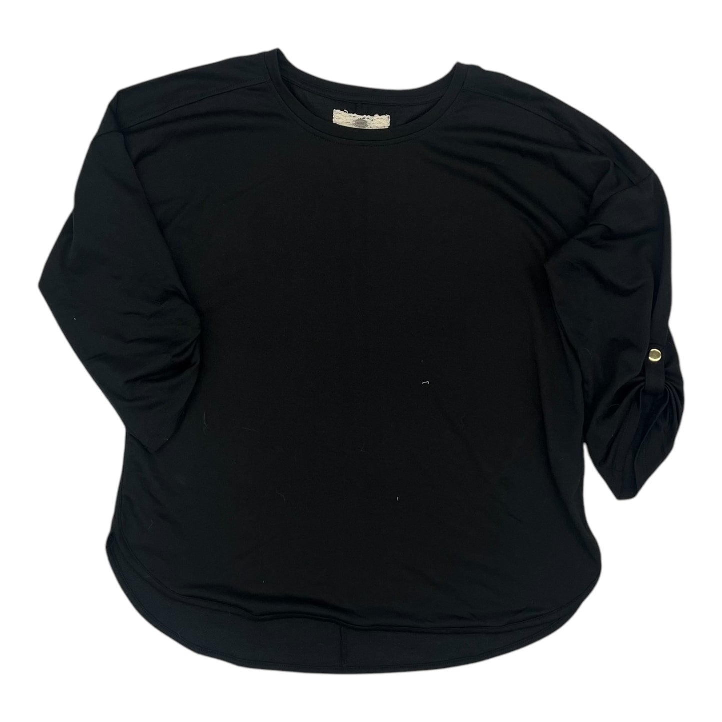 Top 3/4 Sleeve By Cupio In Black, Size:Xl