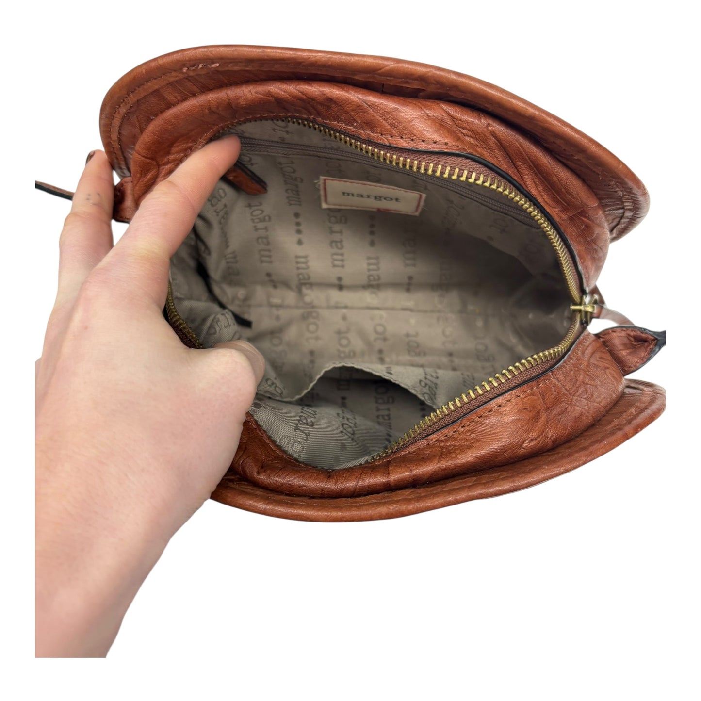 Crossbody Leather By Margot In Tan, Size:Medium