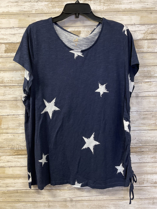 Top Ss By Belle By Kim Gravel In Blue, Size:2X