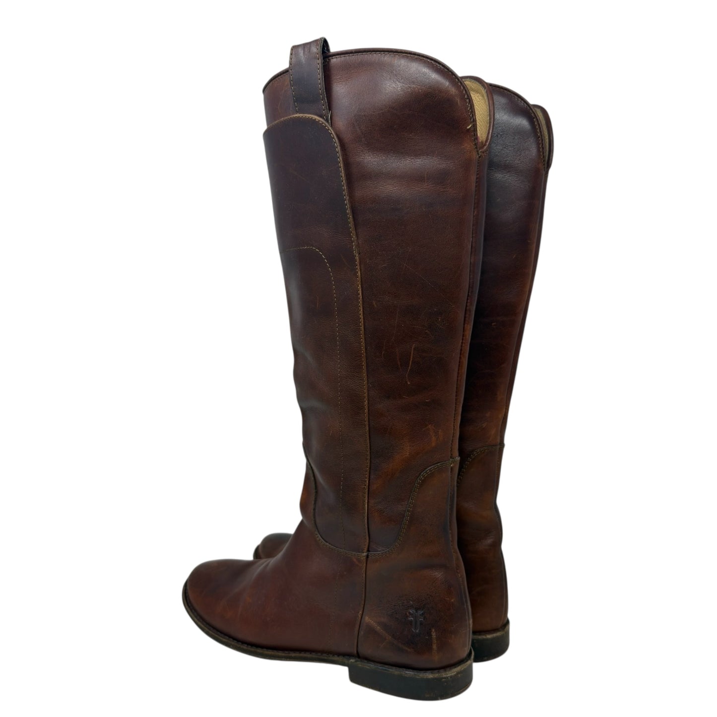 Paige Leather Riding Boots Designer By Frye In Brown, Size: 7.5