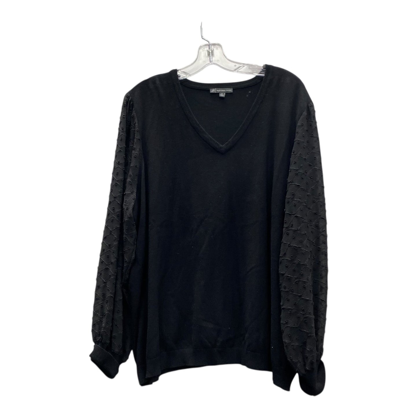 Top Ls By Adrianna Papell In Black, Size:2X