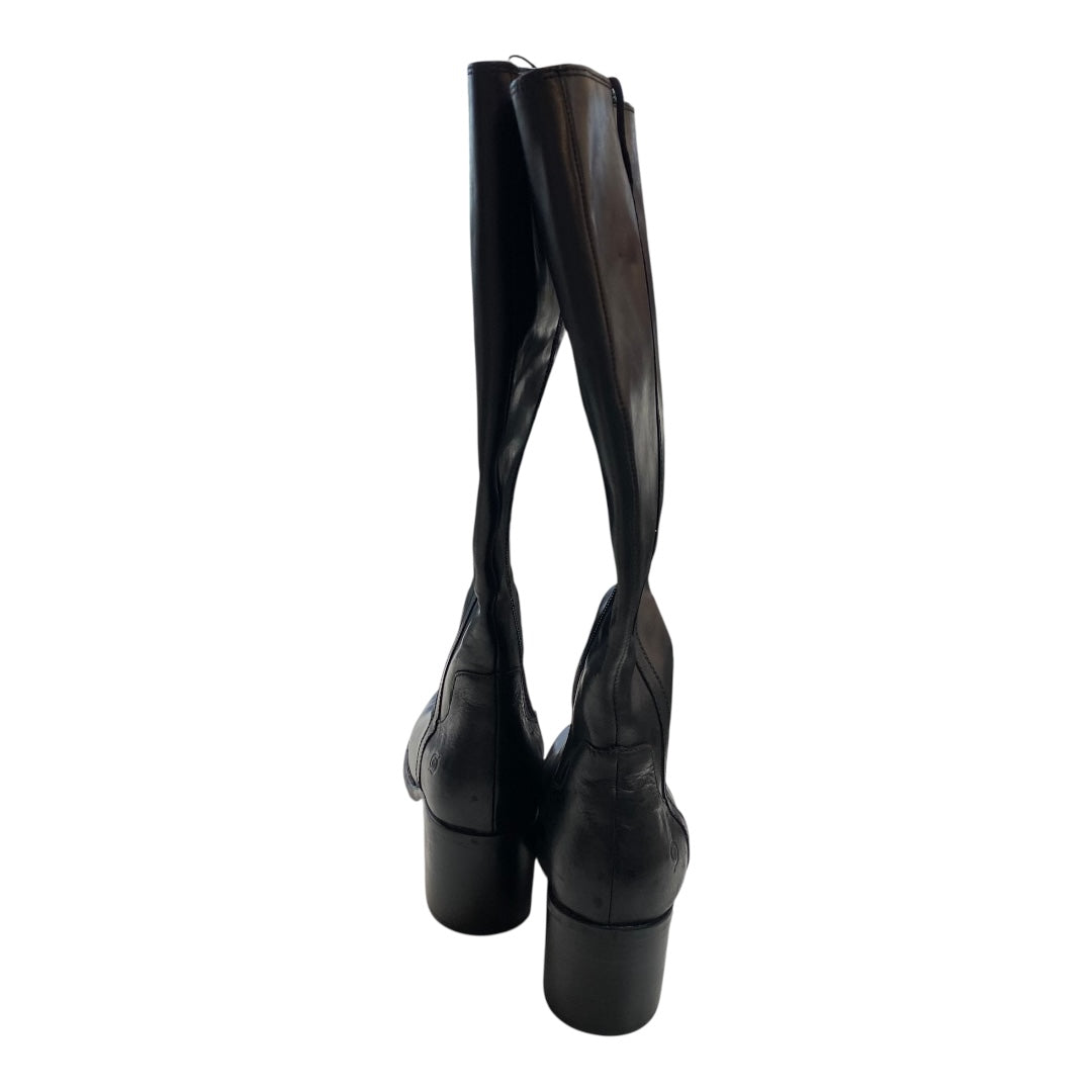 Boots Knee Heels By Born In Black, Size:10