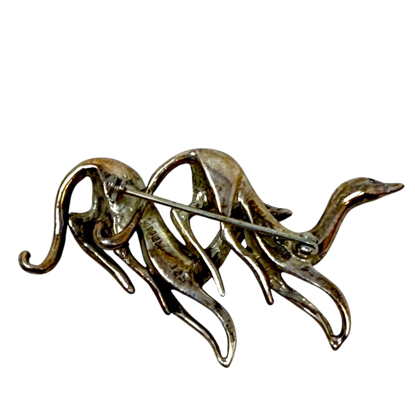 Vintage Mexico Sterling Silver Italian Greyhounds Pin