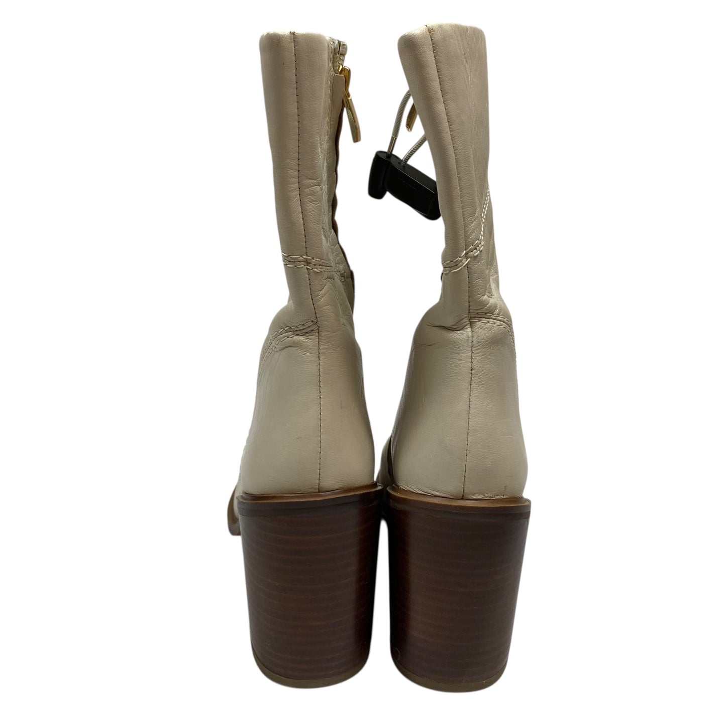Boots Ankle Heels By Franco Sarto In Cream, Size:7
