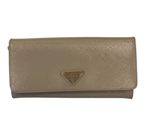 Wallet Luxury Designer By Prada In Tan, Size:Medium