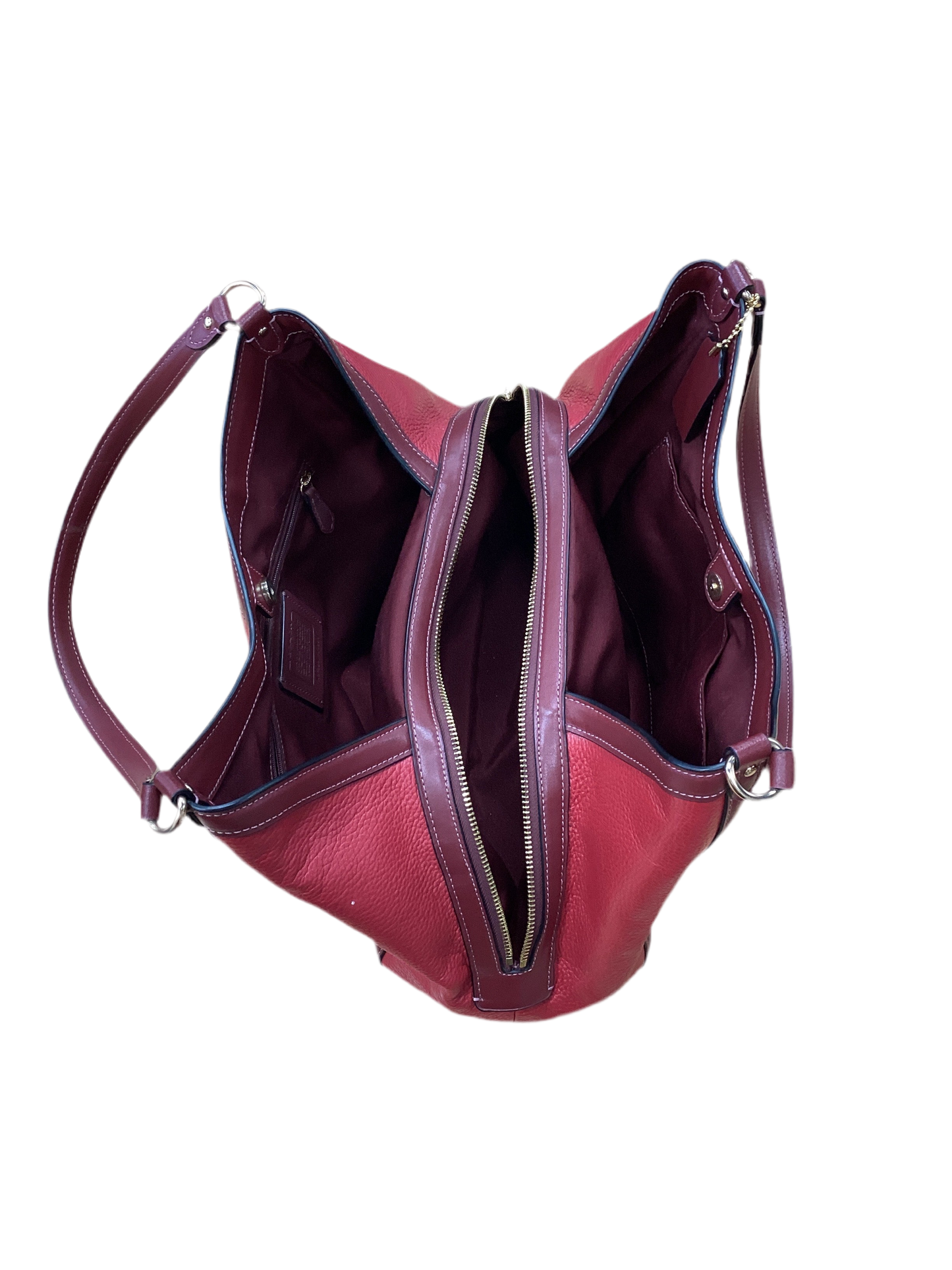 Handbag Designer By Coach In Red, Size:Large