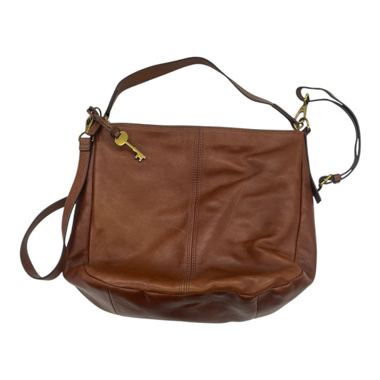 Handbag Leather By Fossil In Brown, Size:Medium