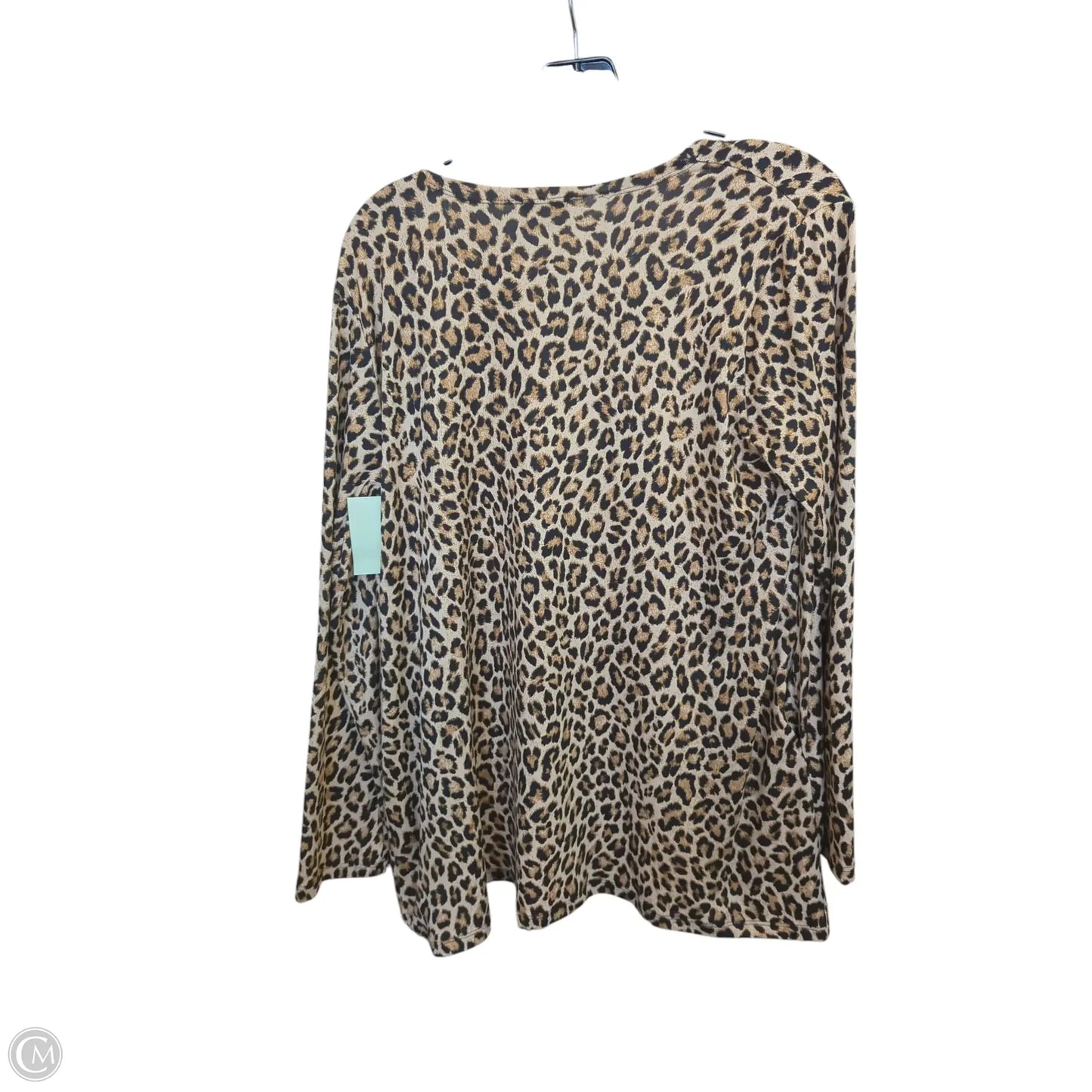 Cardigan By Texas True Threads In Leopard Print, Size: L