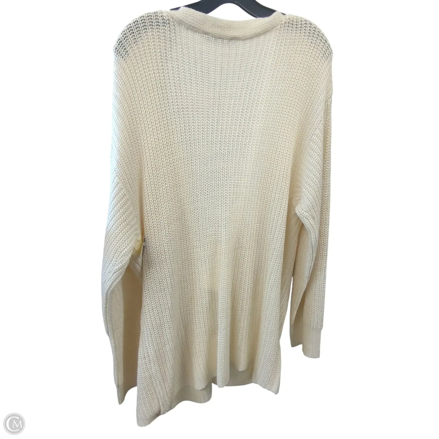 Sweater Cardigan By Clothes Mentor In Ivory, Size: 2x