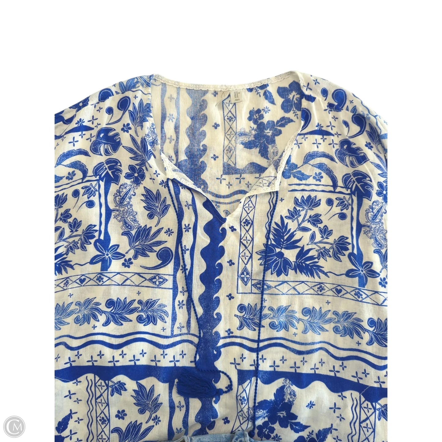 Swimwear Cover-up By Joie In Blue & White, Size: Xl