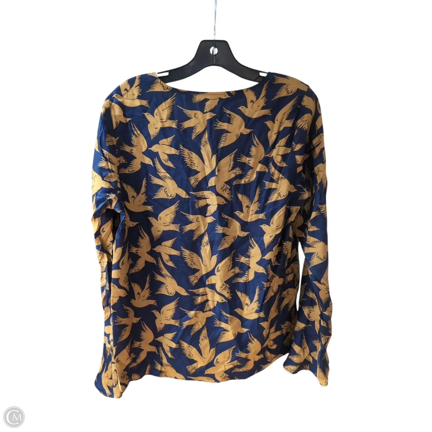 Top Long Sleeve By Boden In Blue & Yellow, Size: S