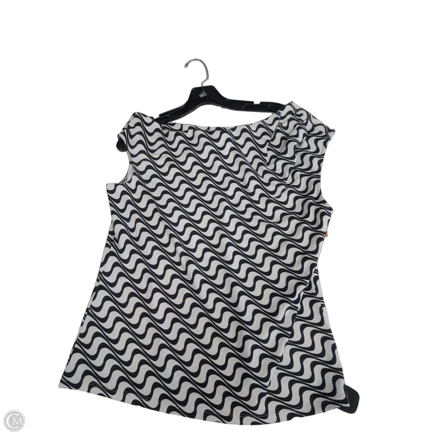 Top Short Sleeve By Inc In Black & White, Size: L