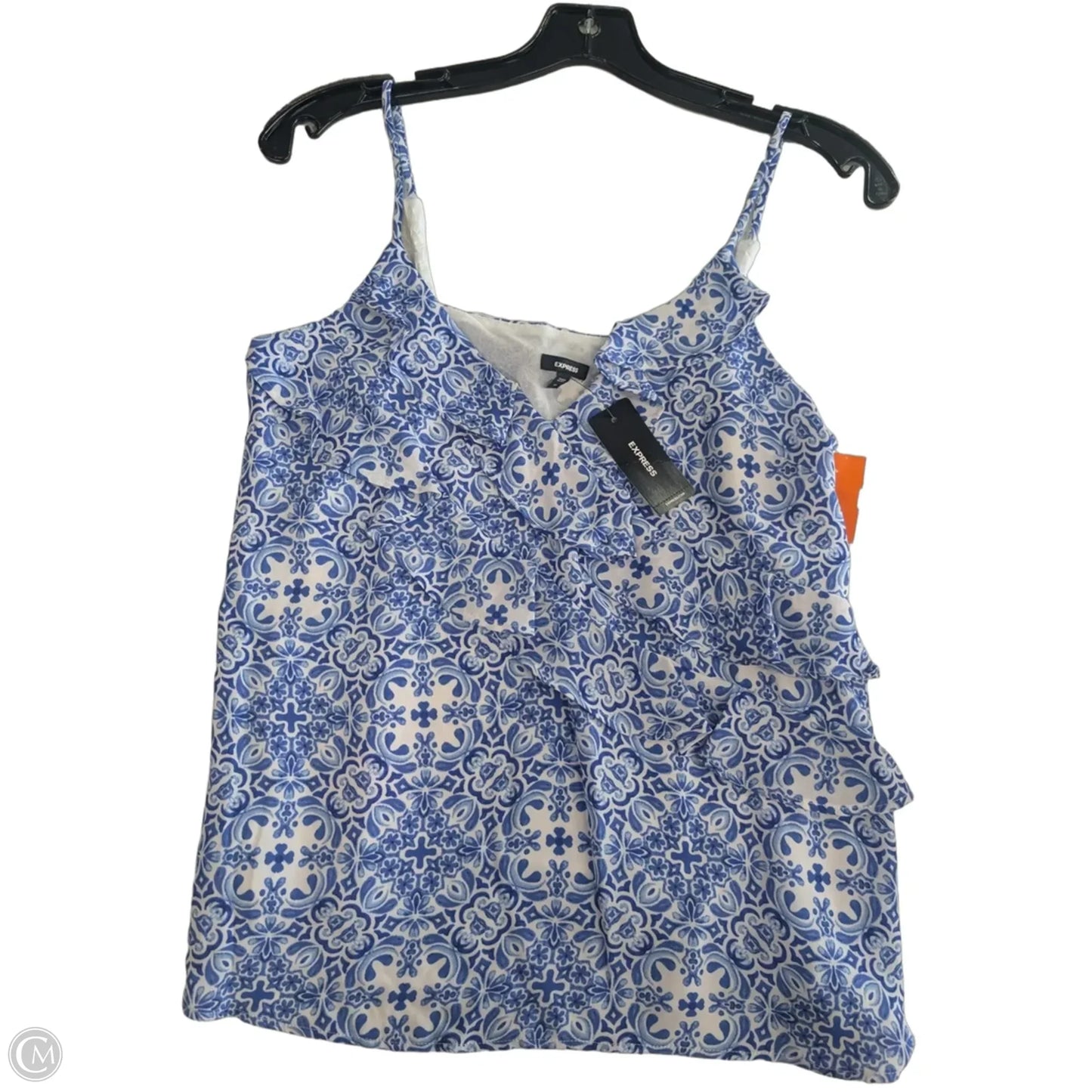 Top Sleeveless By Express In Blue & White, Size: Xs