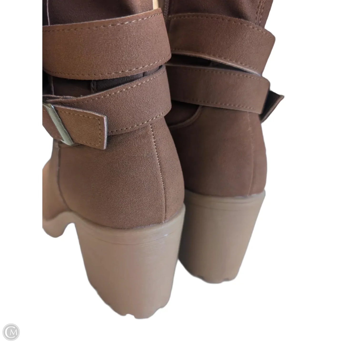 Boots Knee Heels By Wonderly In Brown, Size: 9