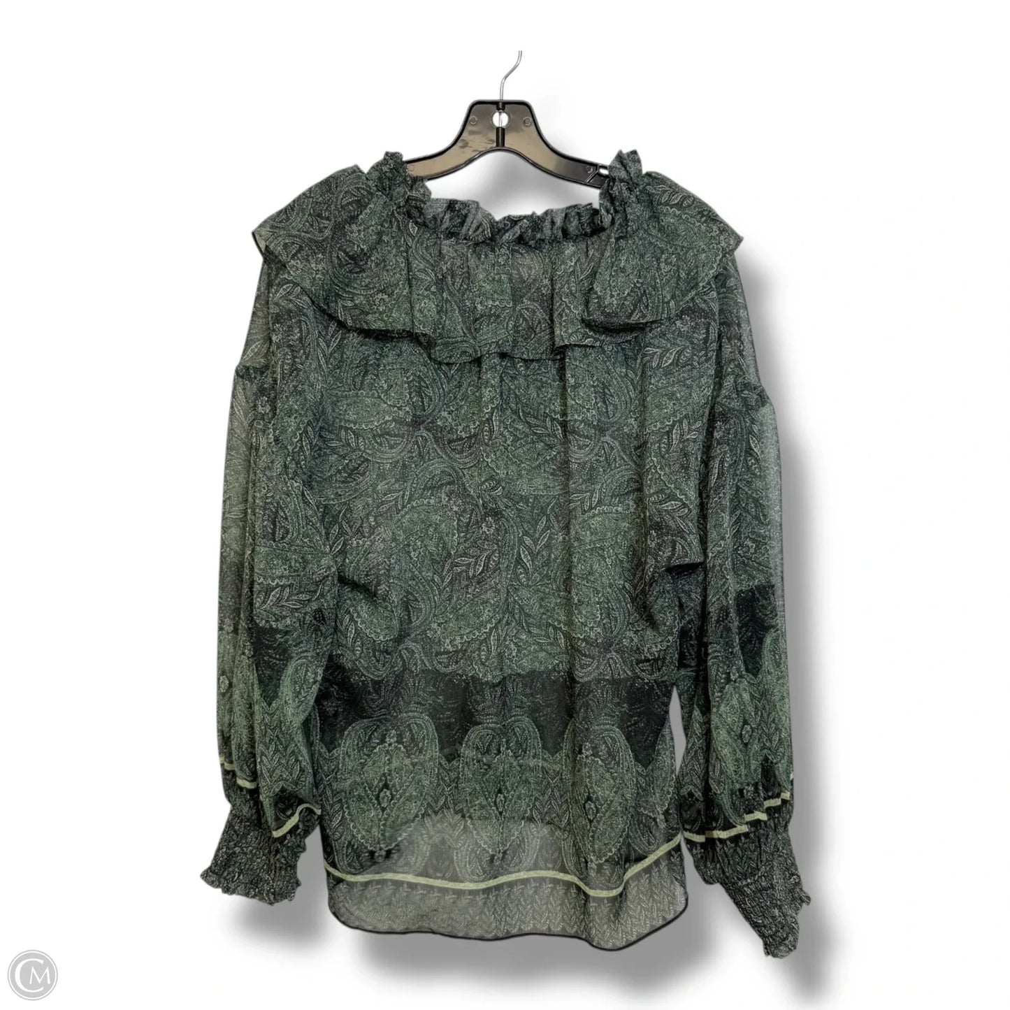 Top Long Sleeve Designer By Alice + Olivia In Green, Size: S