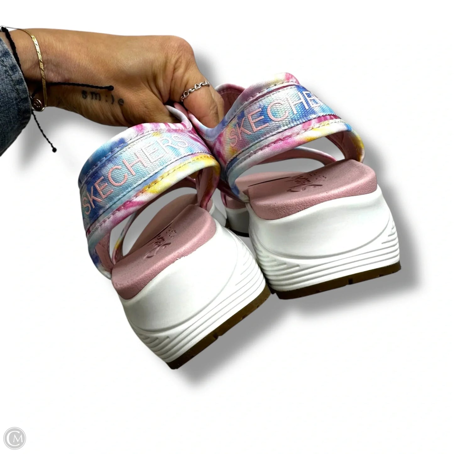 Sandals Flip Flops By Skechers In Tie Dye Print, Size: 9