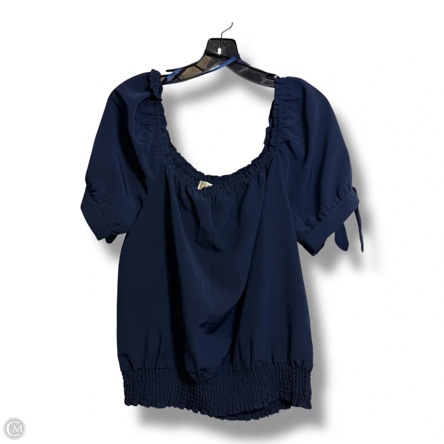 Top Short Sleeve Designer By Michael Kors In Navy, Size: L