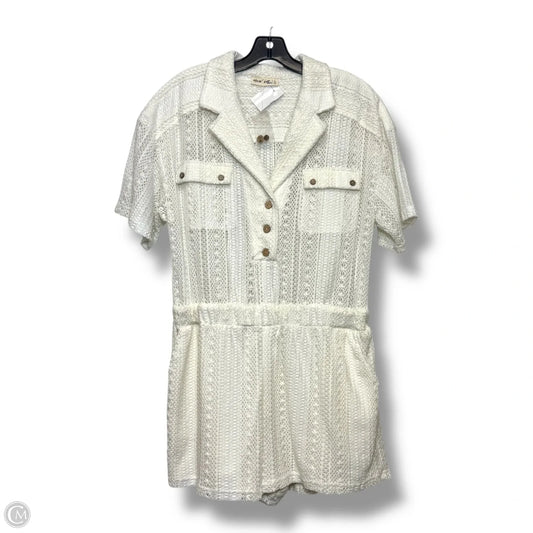 Romper By Clothes Mentor In Cream, Size: L