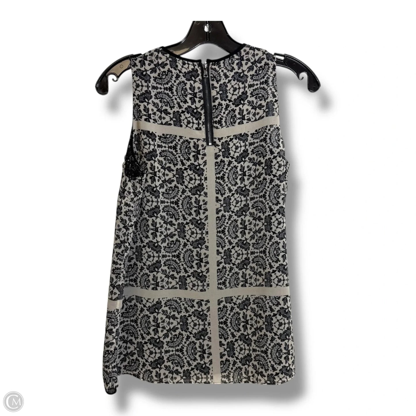 Top Sleeveless By Adrianna Papell In Black & Cream, Size: S