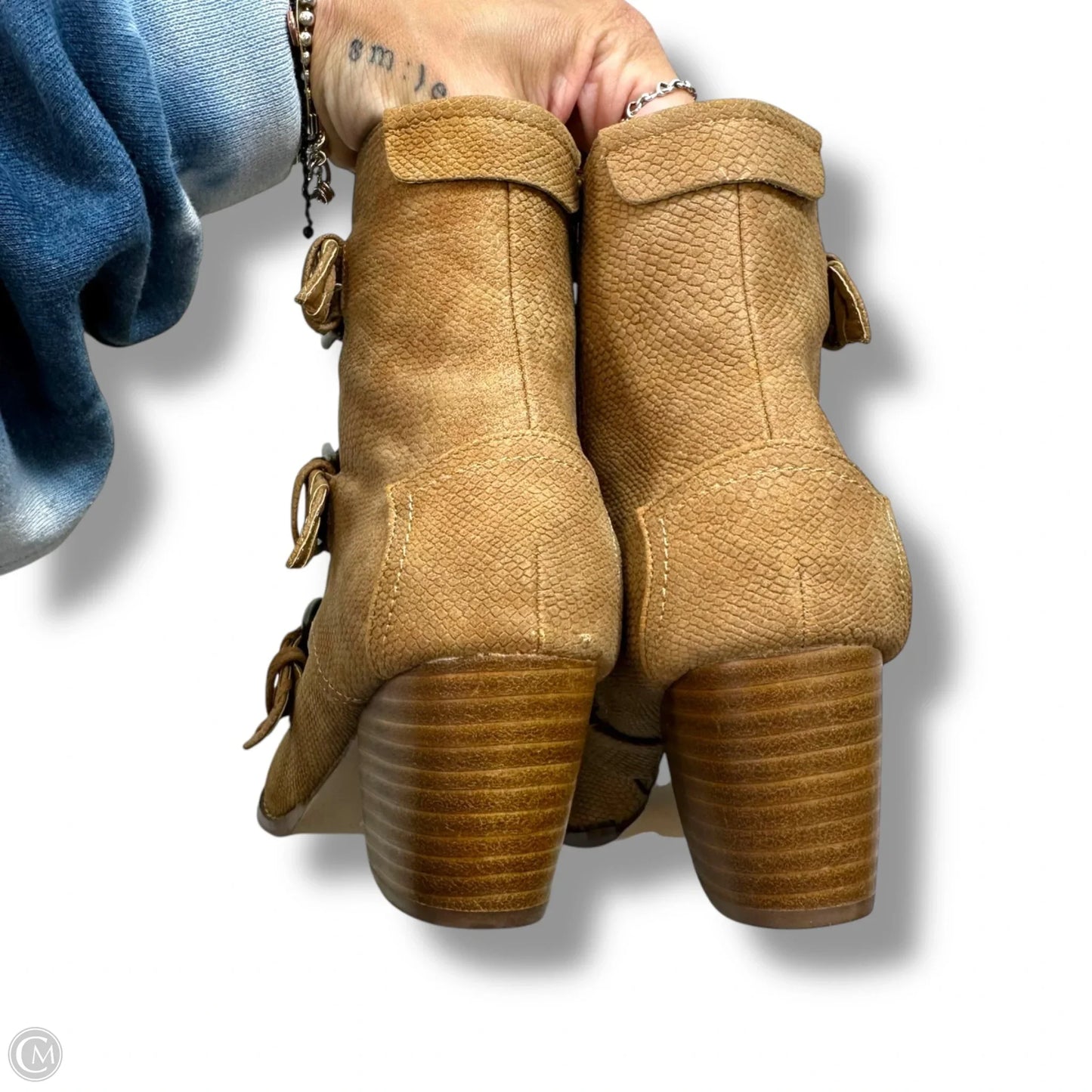 Boots Ankle Heels By Coconuts In Tan, Size: 7