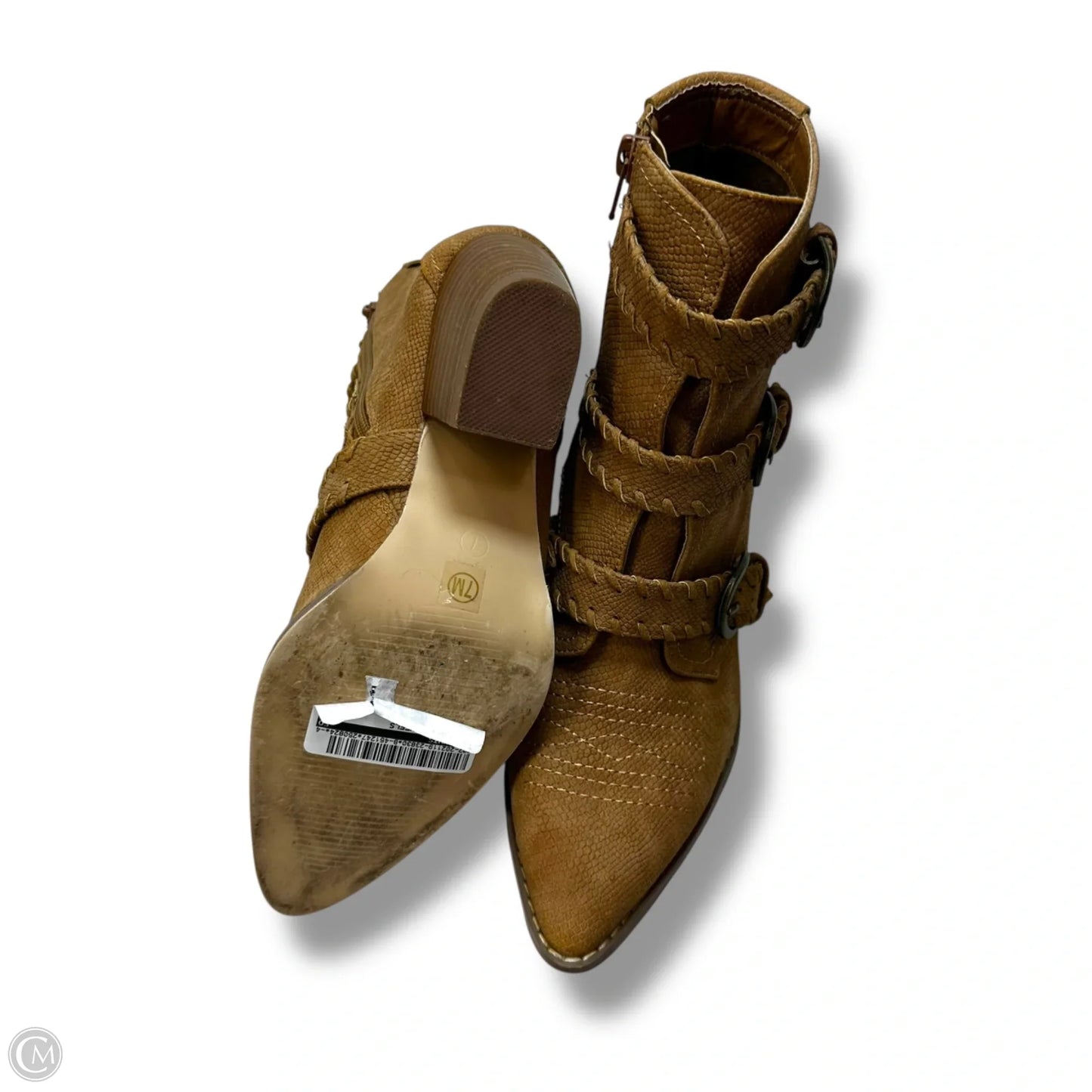 Boots Ankle Heels By Coconuts In Tan, Size: 7