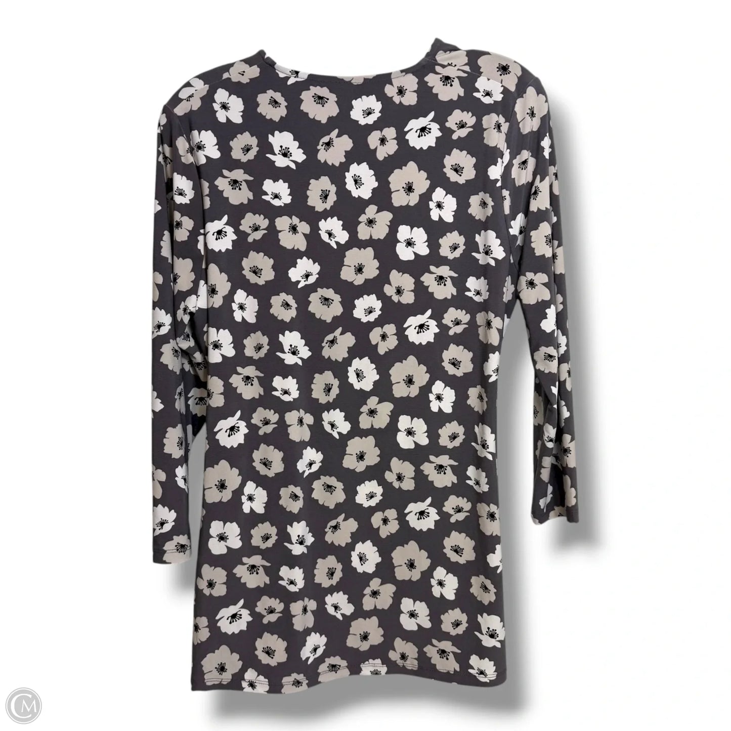 Top 3/4 Sleeve By Anne Klein In Grey, Size: L