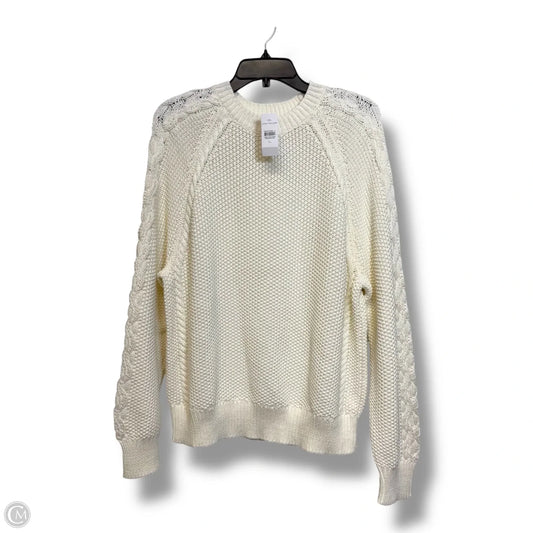 Sweater By Ann Taylor In Cream, Size: Xl