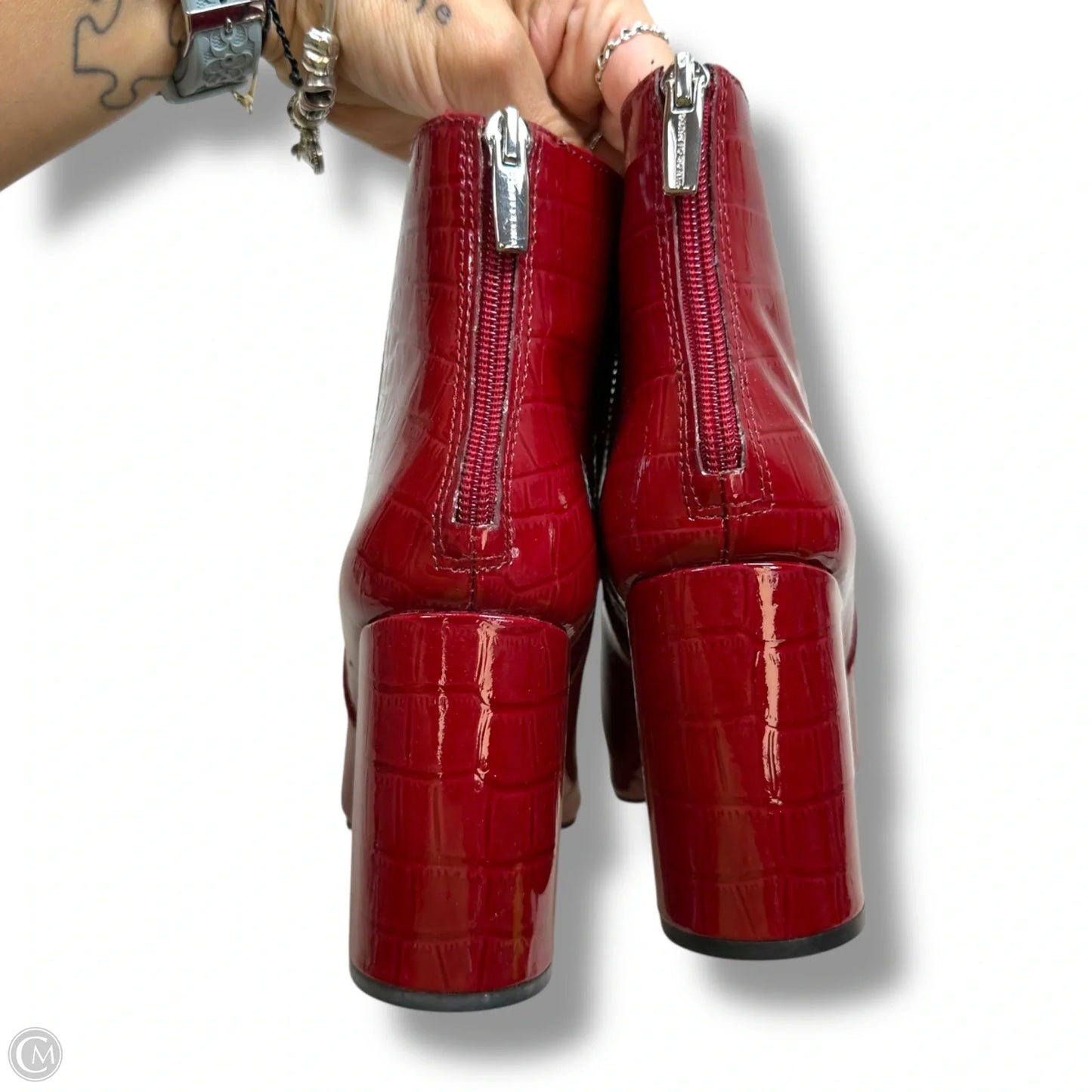 Boots Ankle Heels By Vince Camuto In Red, Size: 8.5