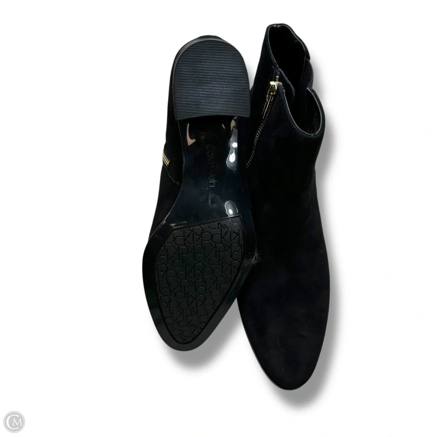 Boots Ankle Heels By Calvin Klein In Black, Size: 8