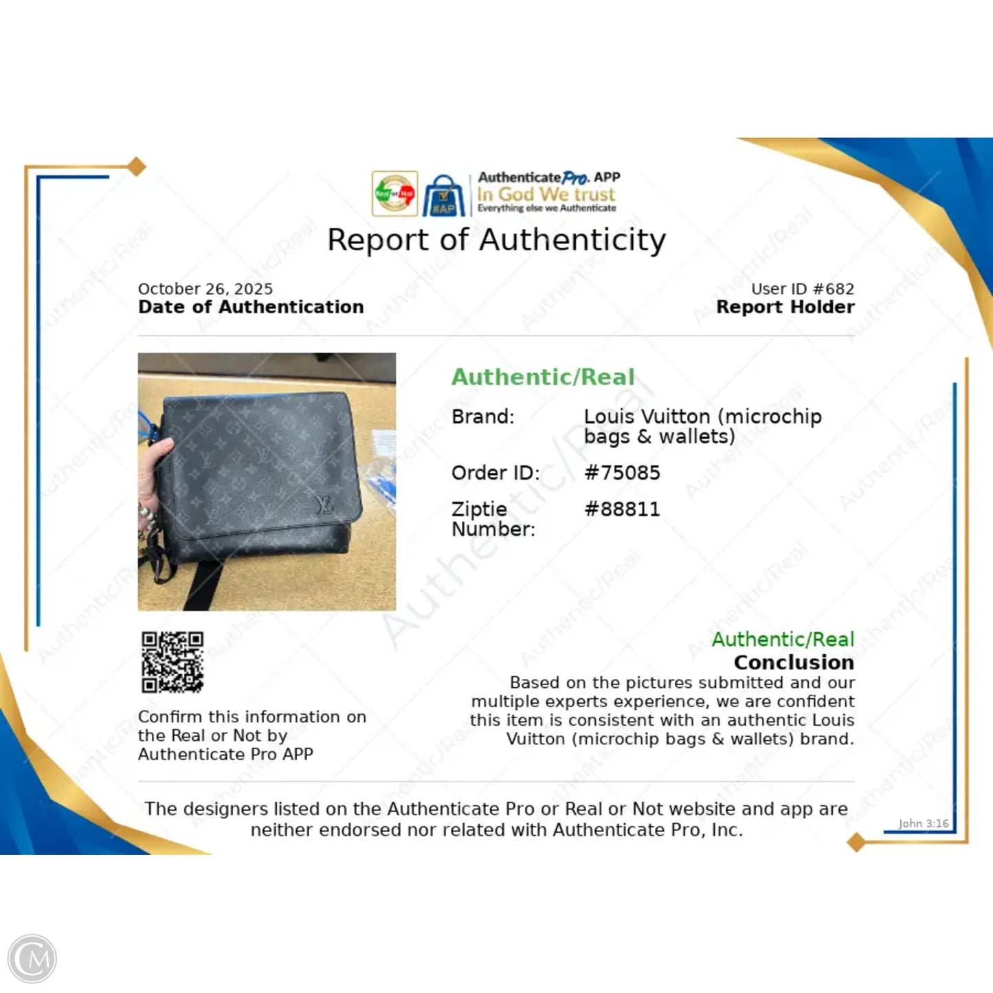 District PM Monogram Eclipse Crossbody Luxury Designer By Louis Vuitton, Size: Medium