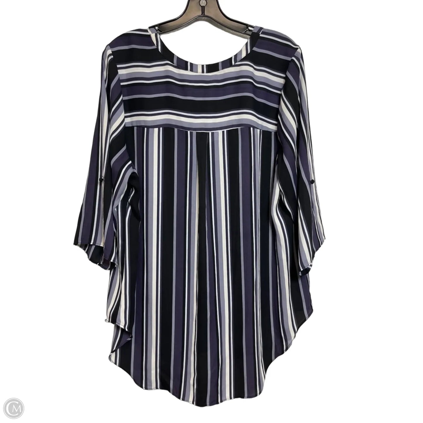 Top Short Sleeve By Worthington In Striped Pattern, Size: 1x