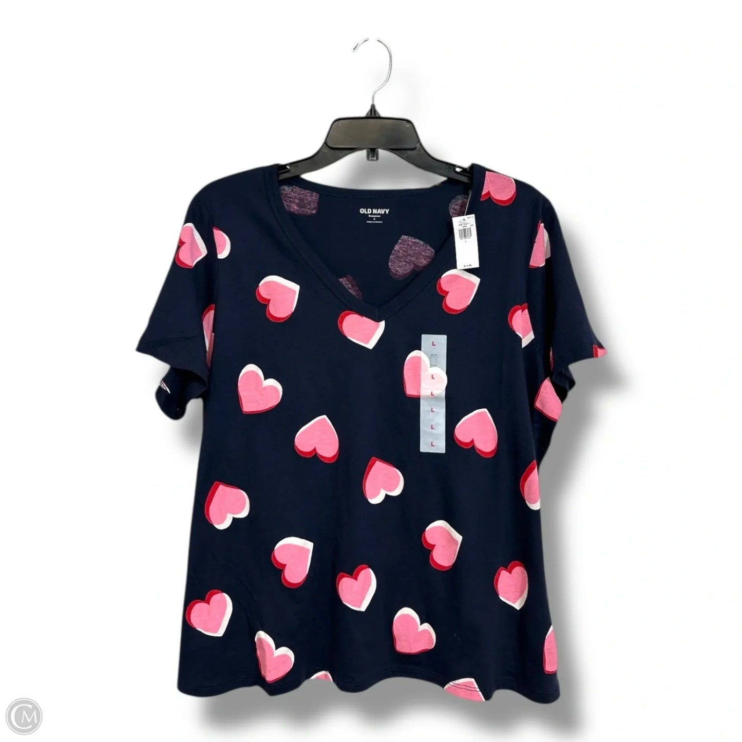 Top Short Sleeve Basic By Old Navy In Navy, Size: L
