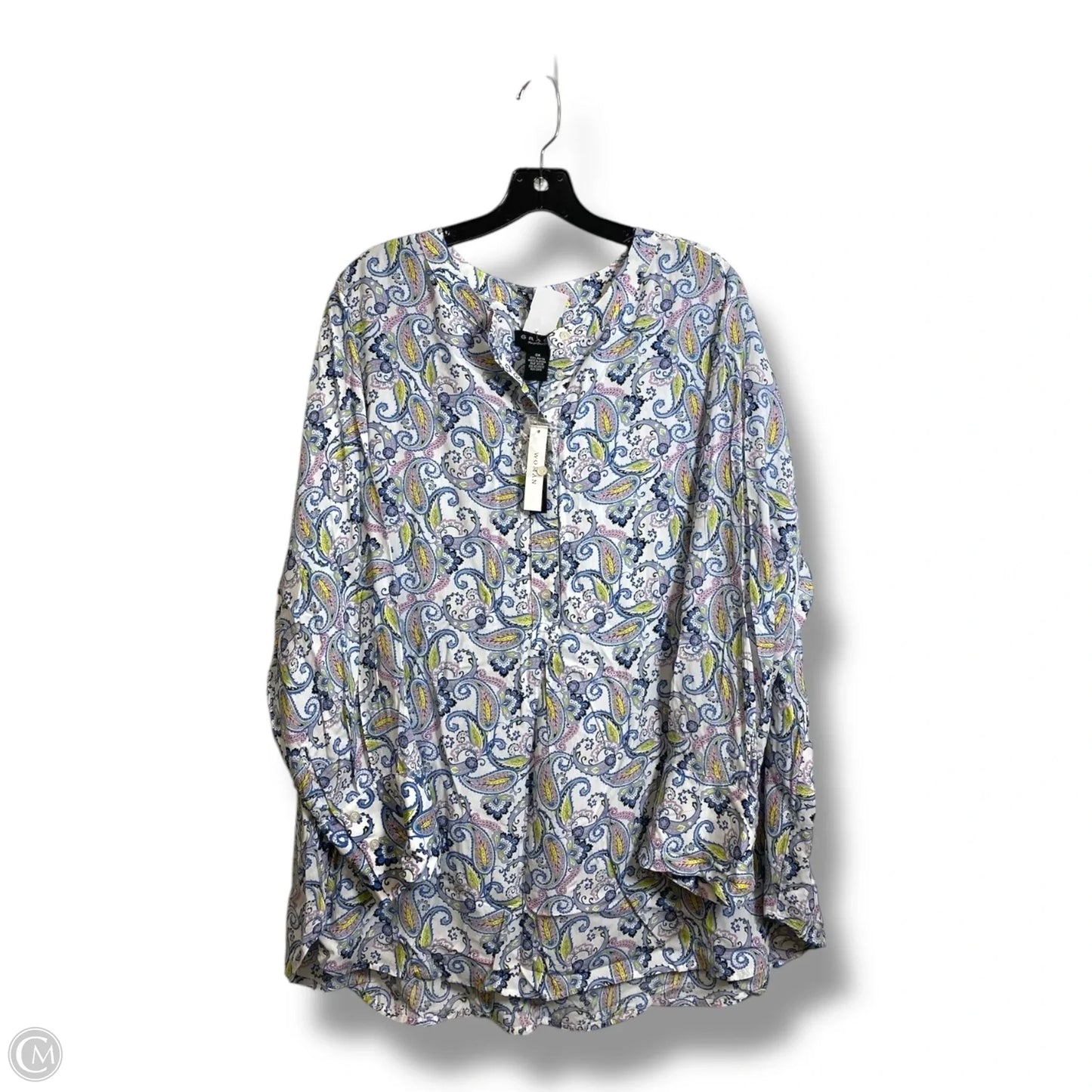 Top Long Sleeve By Grace In Paisley Print, Size: 30