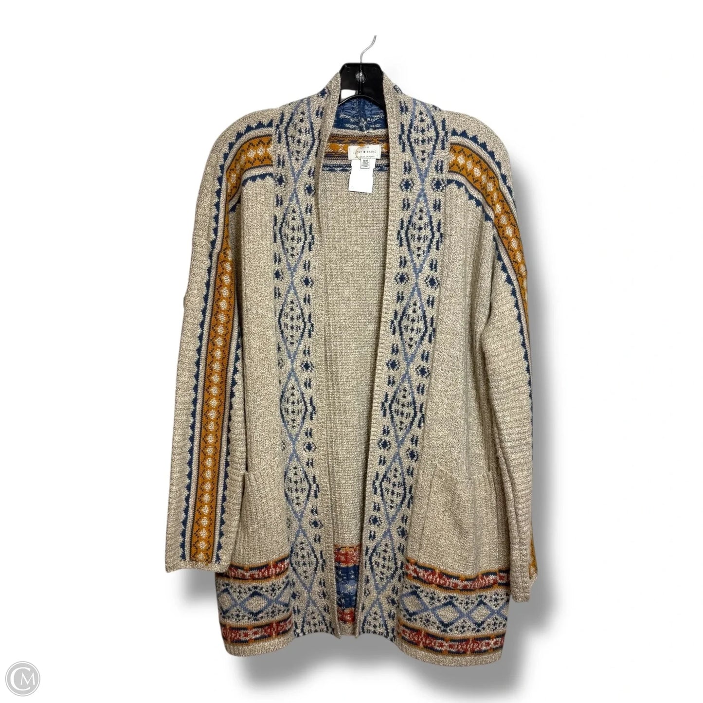 Cardigan By Lucky Brand In Tan, Size: M