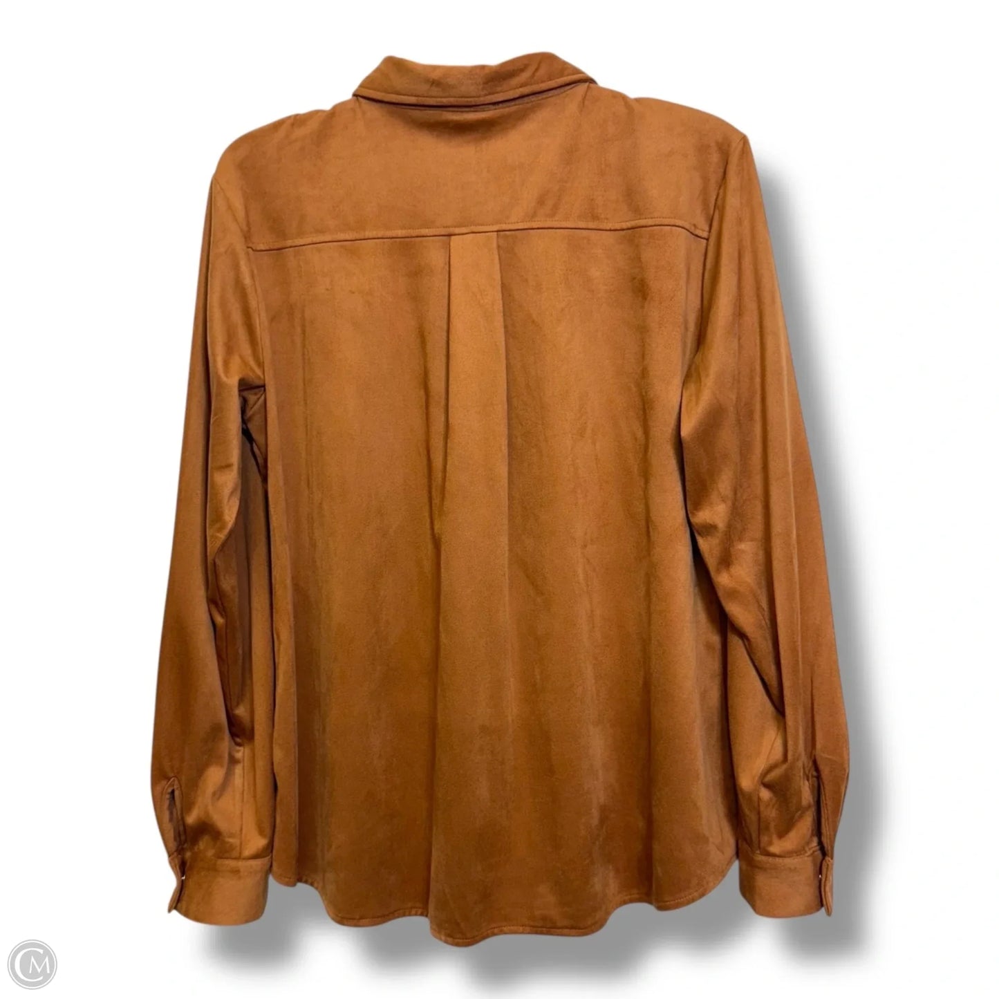 Top Long Sleeve By Dg2 In Tan, Size: L